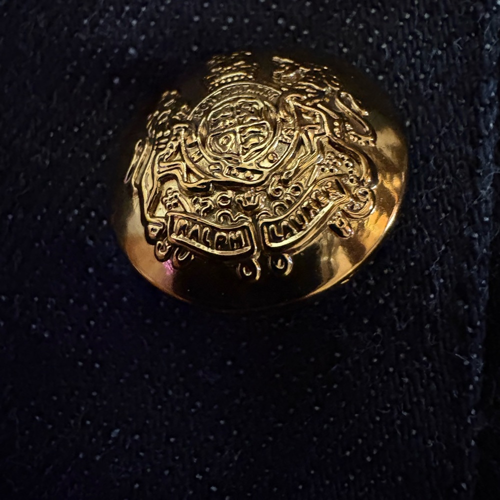Ralph Lauren Denim Pencil Skirt with Golden Crest Buttons - Picture 3 of 8